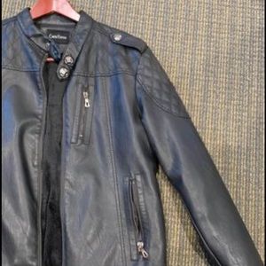 Faux leather biker jacket